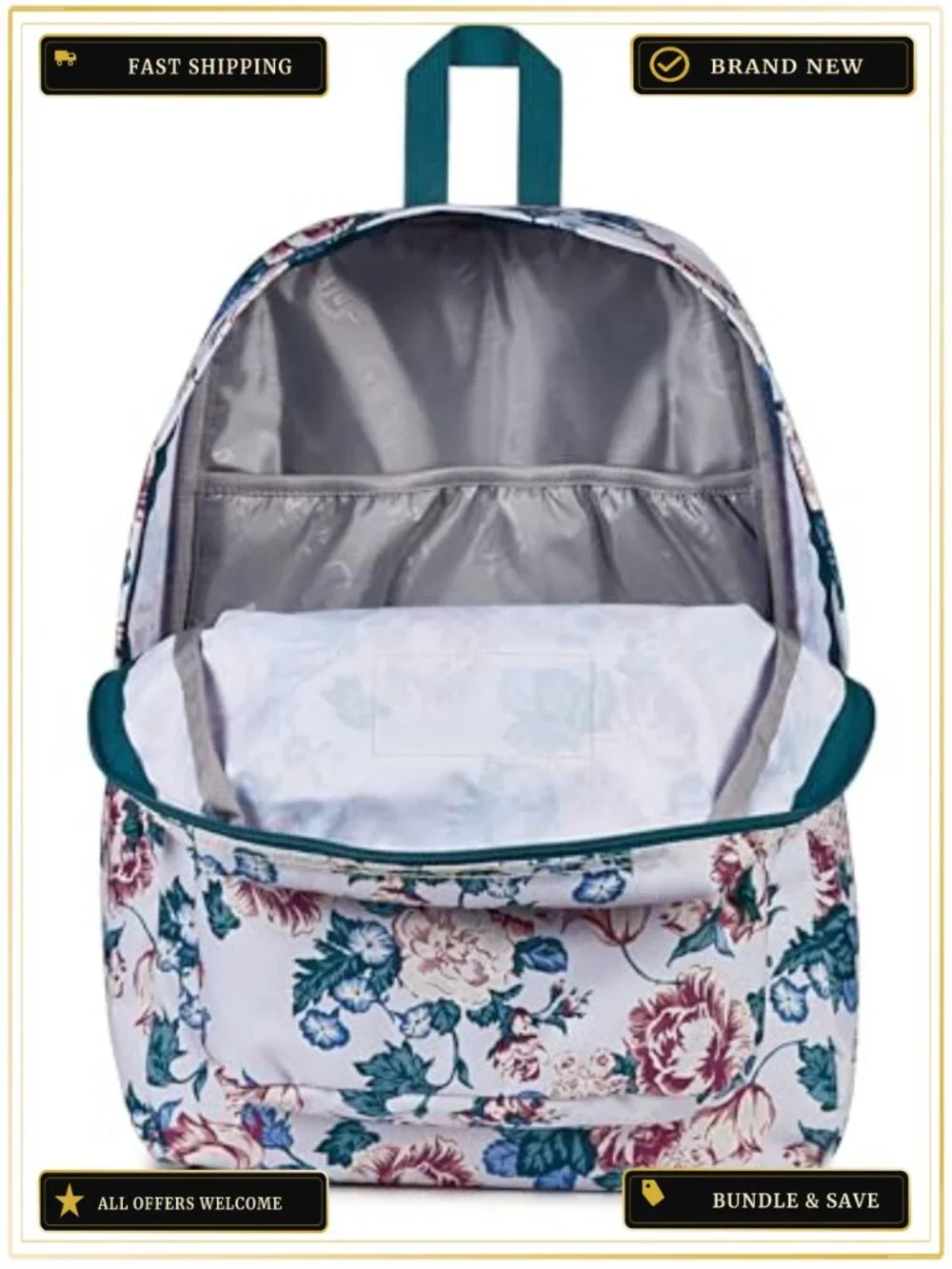 JanSport SuperBreak Plus Backpack 15 Inch Laptop Sleeve Polyester